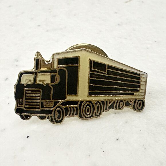 Semi trucker hat pin, jacket pin, lapel pin, lit pin, backpack pin 80’s mechanic - Picture 1 of 3